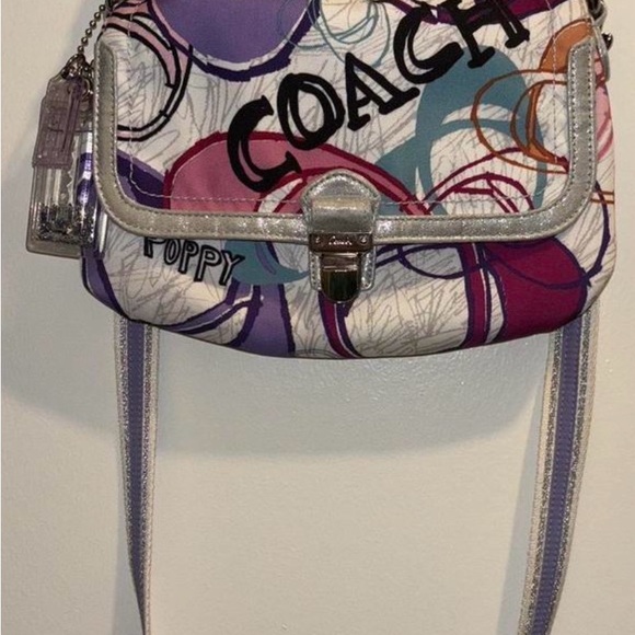 Coach Purple and Pink Graphic Shoulder Bag - Picture 3 of 3